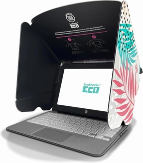 Cardboard Laptop Sun Shade (M, Tropical), SunShader Eco, Recyclable Multi-Layered Cardboard Laptop Sun Shade for Working Outside & Privacy Screen - Patent 10963010