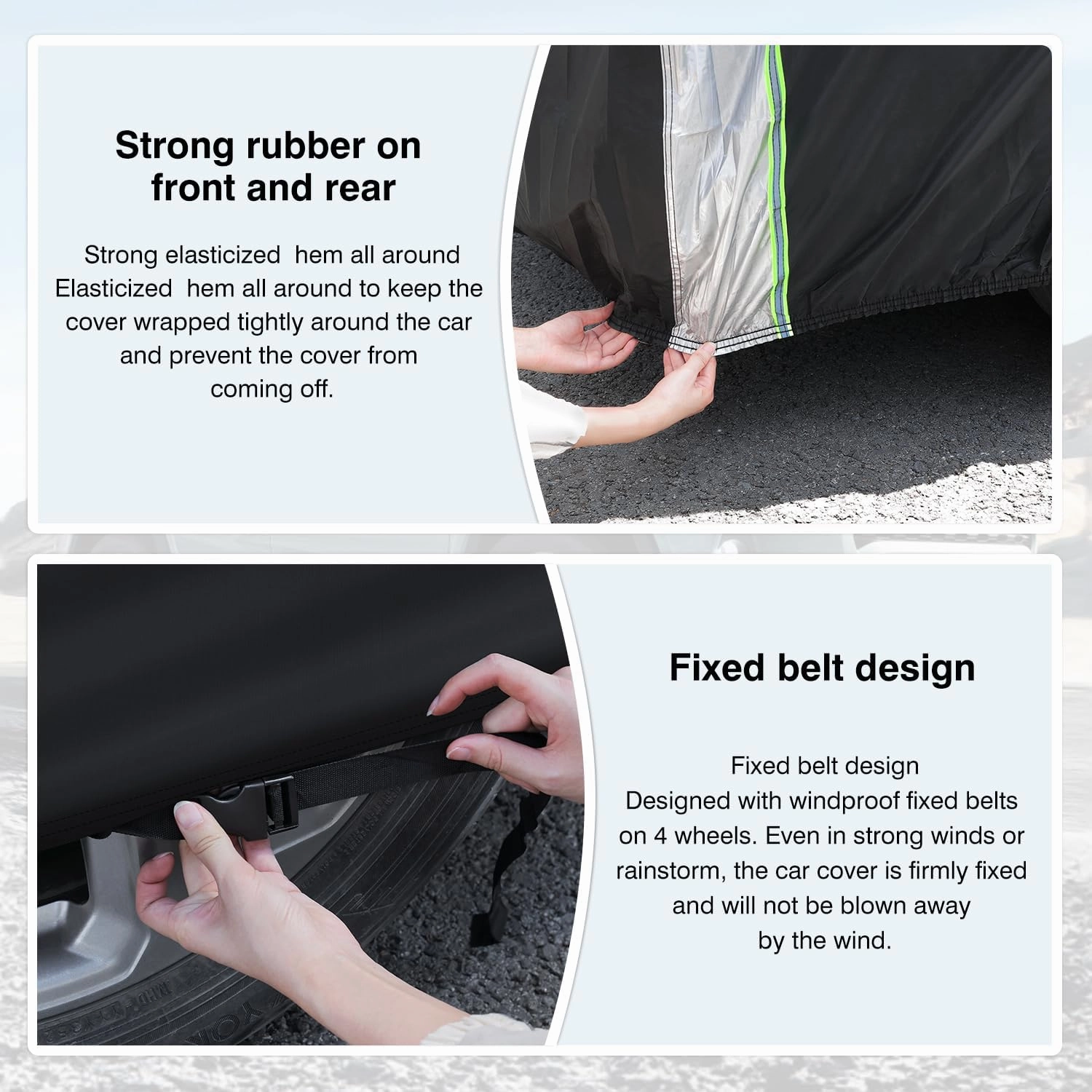 Cartist Full Car Cover Fits for Chrysler Pacifica 1999-2024 2025 Accessories All Weather Car Covers Outdoor for Pacifica Waterproof Anti UV with Zipper & Reflective Safety Strips