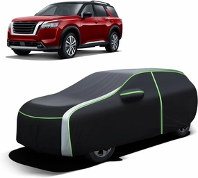Cartist Full Car Cover Fits for Nissan Pathfinder 1996-2024 Accessories All Weather Car Covers Outdoor for Pathfinder Waterproof UV Protection with Zipper & Reflective Safety Strips