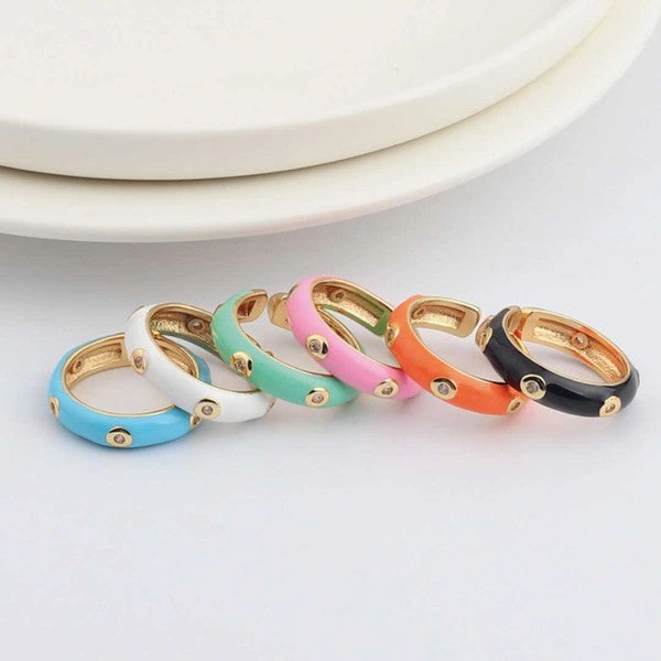 Caterpillar Enameled Ring