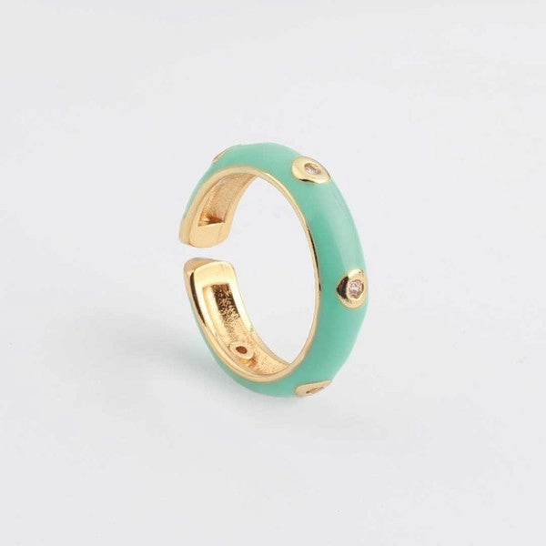 Caterpillar Enameled Ring