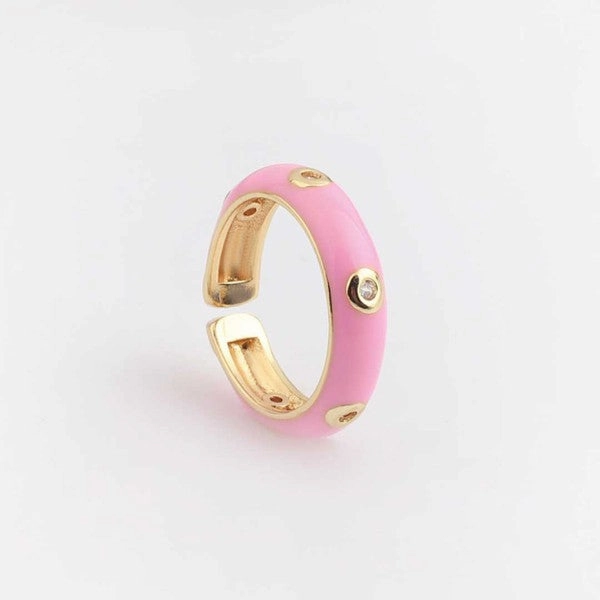 Caterpillar Enameled Ring