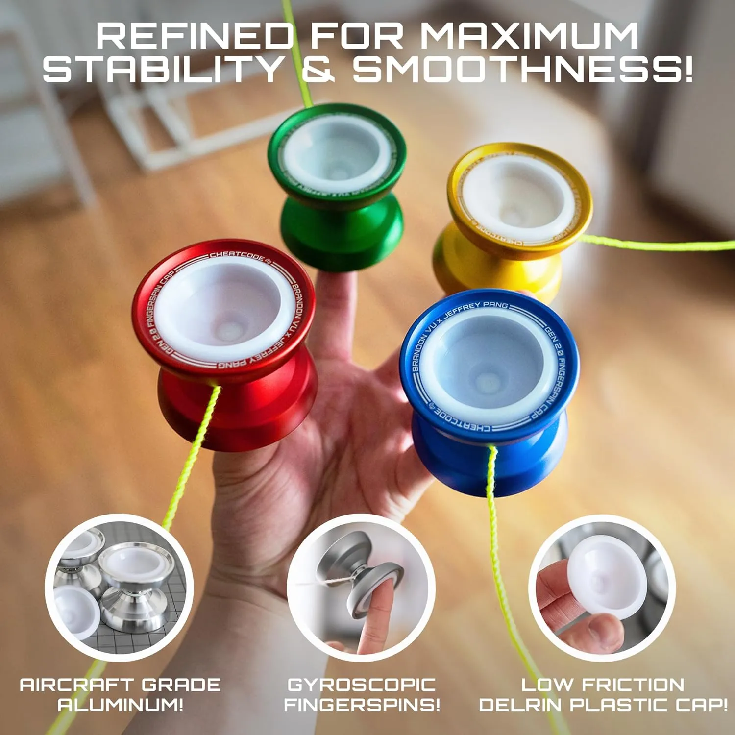 CHEATCODE Yoyo by Brandon Vu - Unresponsive for Kids, Teens, Adults - Ultimate Fingerspin Pro - Level Up Your Professional Skills & Tricks - Adults & Children's Toys by Offset Yoyo