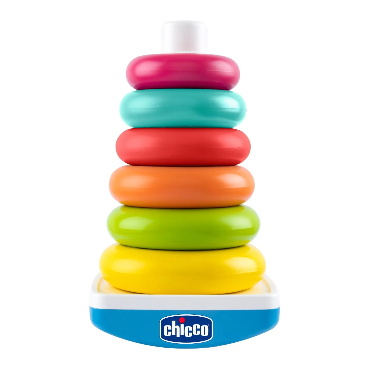 Chicco Ring Tower Game with Swinging Base and 6 Stackable Coloured Rings Children's Toy 9-36 Months