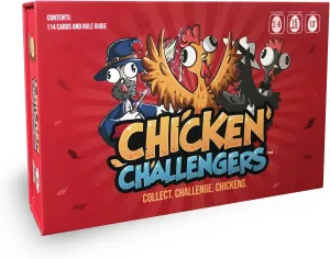 Chicken Challengers Card Game, Hilarious Games for Adults & Teens, New and Strategic Games for Adults and Family Game Night, 2-8 Players, Ages 13 , Travel-Friendly, 114 Cards
