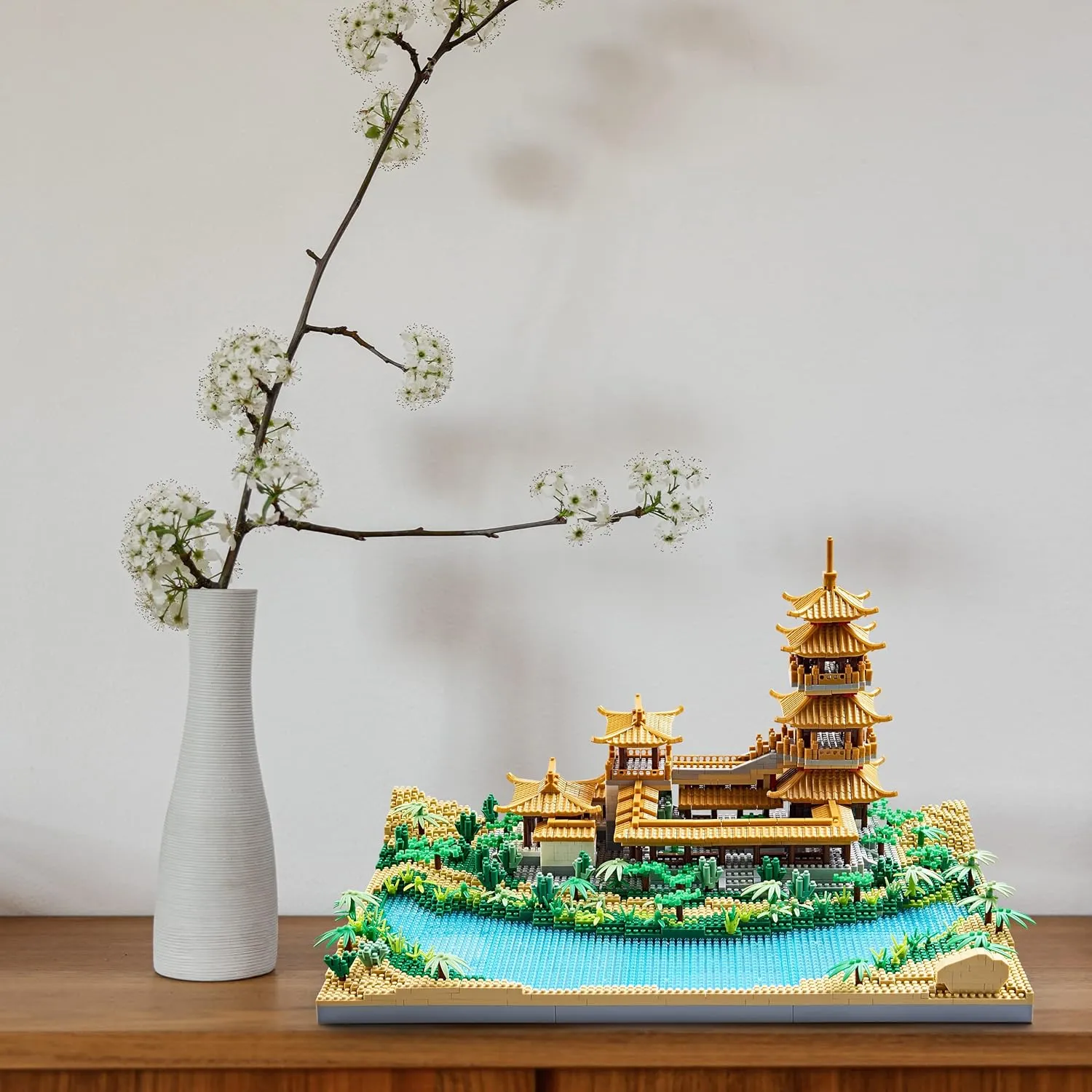 Chinese Architecture Mini Bricks Building Blocks Crescent Moon Spring Collection Model for Display Micro Block for Adults Decorative Creative Toy Present for Children Age of 14  3350 PCS