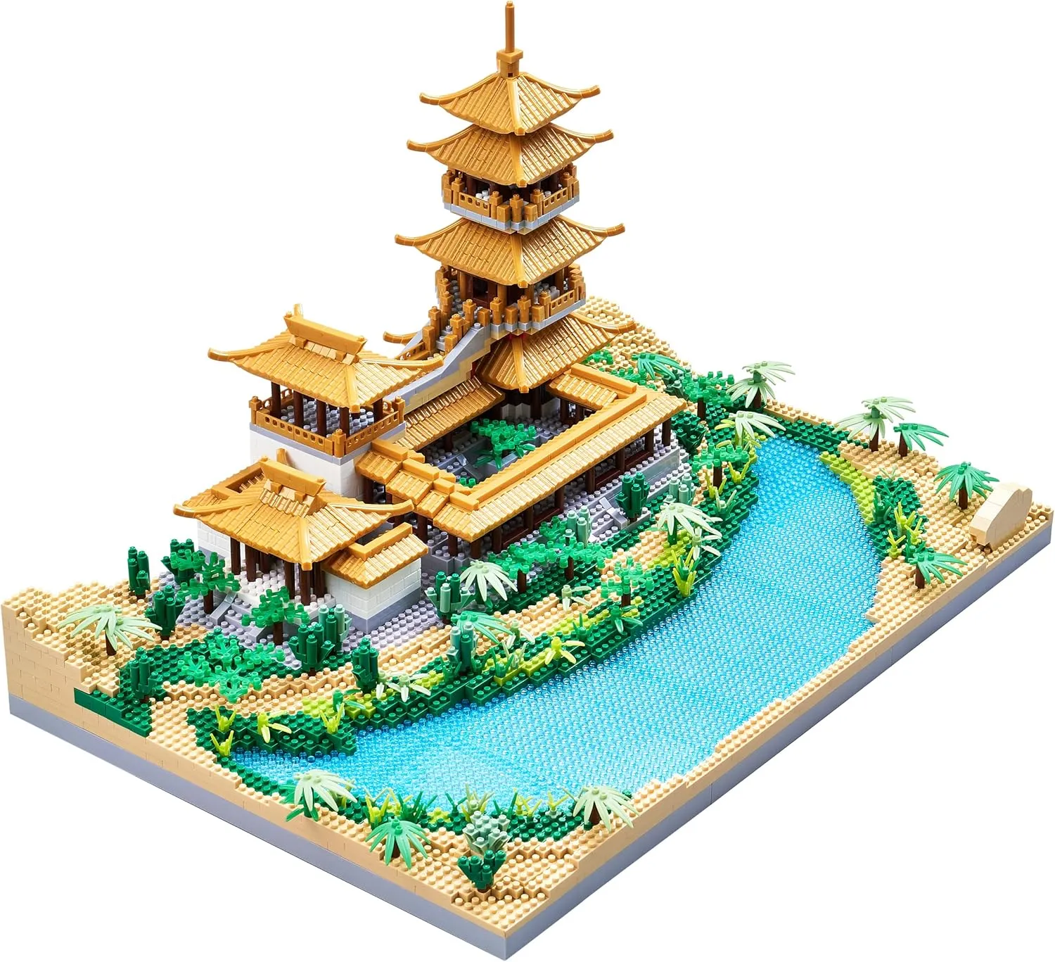 Chinese Architecture Mini Bricks Building Blocks Crescent Moon Spring Collection Model for Display Micro Block for Adults Decorative Creative Toy Present for Children Age of 14  3350 PCS