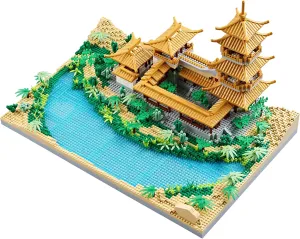 Chinese Architecture Mini Bricks Building Blocks Crescent Moon Spring Collection Model for Display Micro Block for Adults Decorative Creative Toy Present for Children Age of 14  3350 PCS