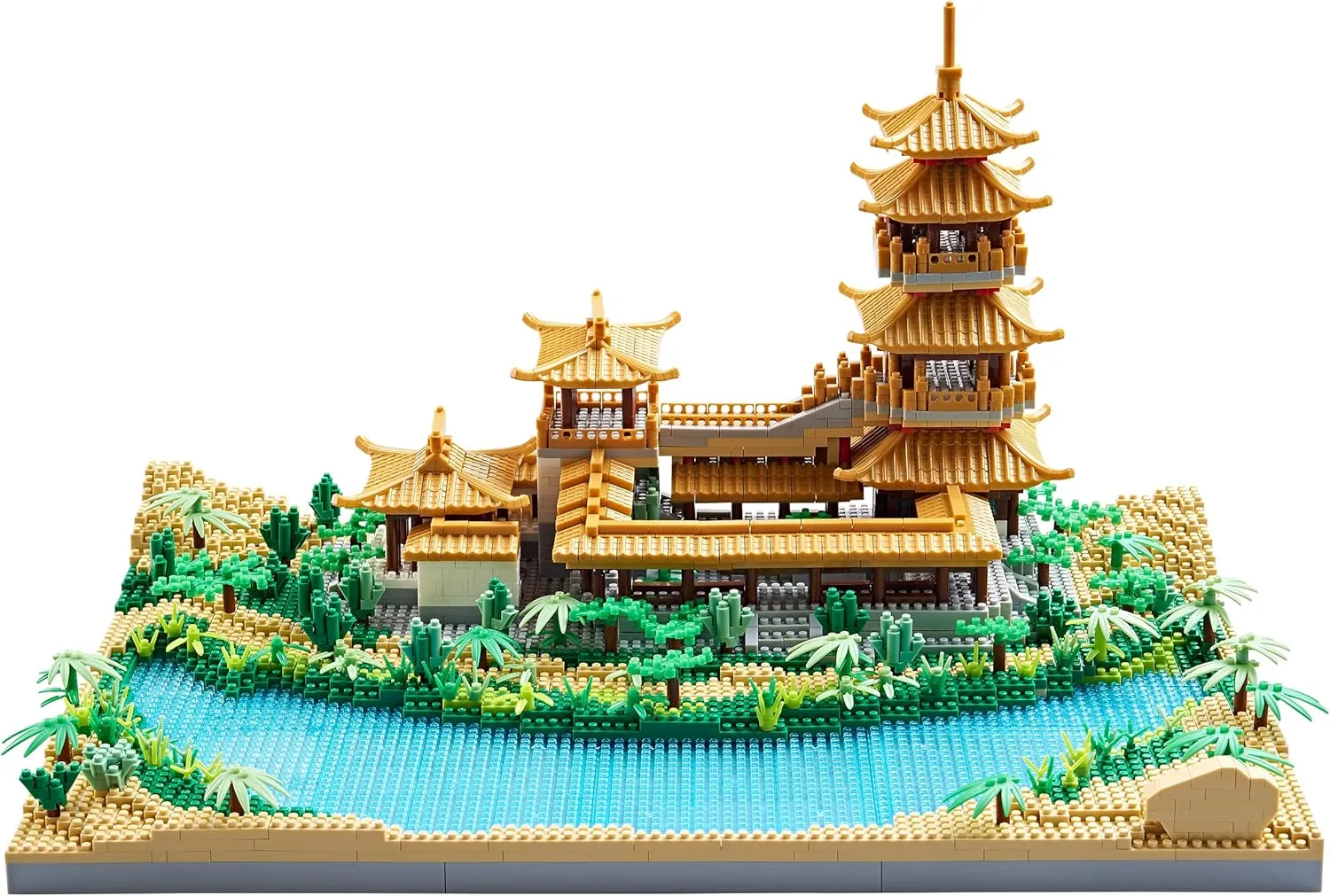 Chinese Architecture Mini Bricks Building Blocks Crescent Moon Spring Collection Model for Display Micro Block for Adults Decorative Creative Toy Present for Children Age of 14  3350 PCS