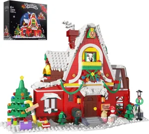 Christmas House Building Sets, Tree/Garden/Snowman/Outdoor Christmas Decorations House Building Toys for Kids Age 6-12 , Best Gifts for Christmas Birthday (1301Pcs)