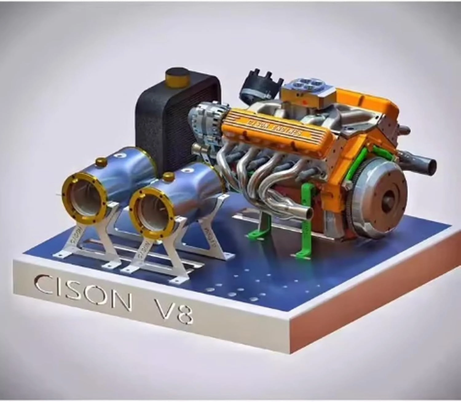 Cison Gasoline Ohv V8 Small-Block Engine Model Kits 4-Stroke 44CC, Cison V8 Engine Kit Gasoline, V8 Engine Kits, Mini V8 Model Engine Kit, Build Your Own Stem V8 Model Engine for Adults (EE)