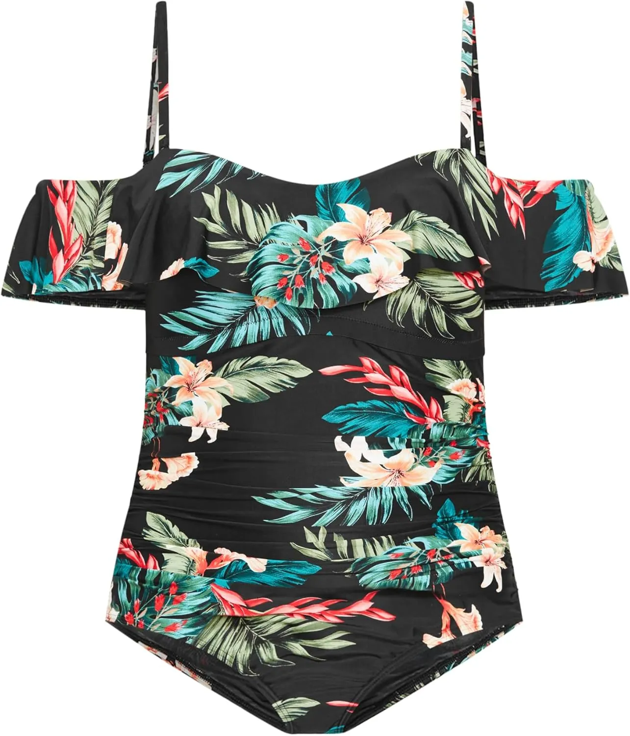 City Chic Women's Plus Size Ingrid Ruffle Print 1 Piece