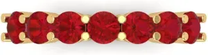 Clara Pucci 1.19 Ct Round Cut VVS1 Simulated Ruby Wedding Band – Stackable 14K Solid Yellow Gold Ring – Bridal Anniversary Band for Women – Birthstone Gift for Her