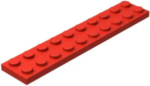 Classic Red Plates Bulk, 100 Piece Flat Building Plates, Compatible with Parts and Pieces: 2x10