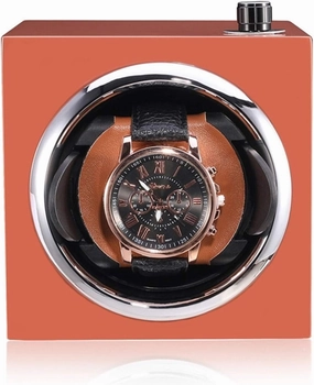Classic Automatic Mechanical Watch Motor Shaker Red Orange Black Mini Single Watch Winding Device Watch Holder Display Jewelry Storage Box Quiet and Well Operated