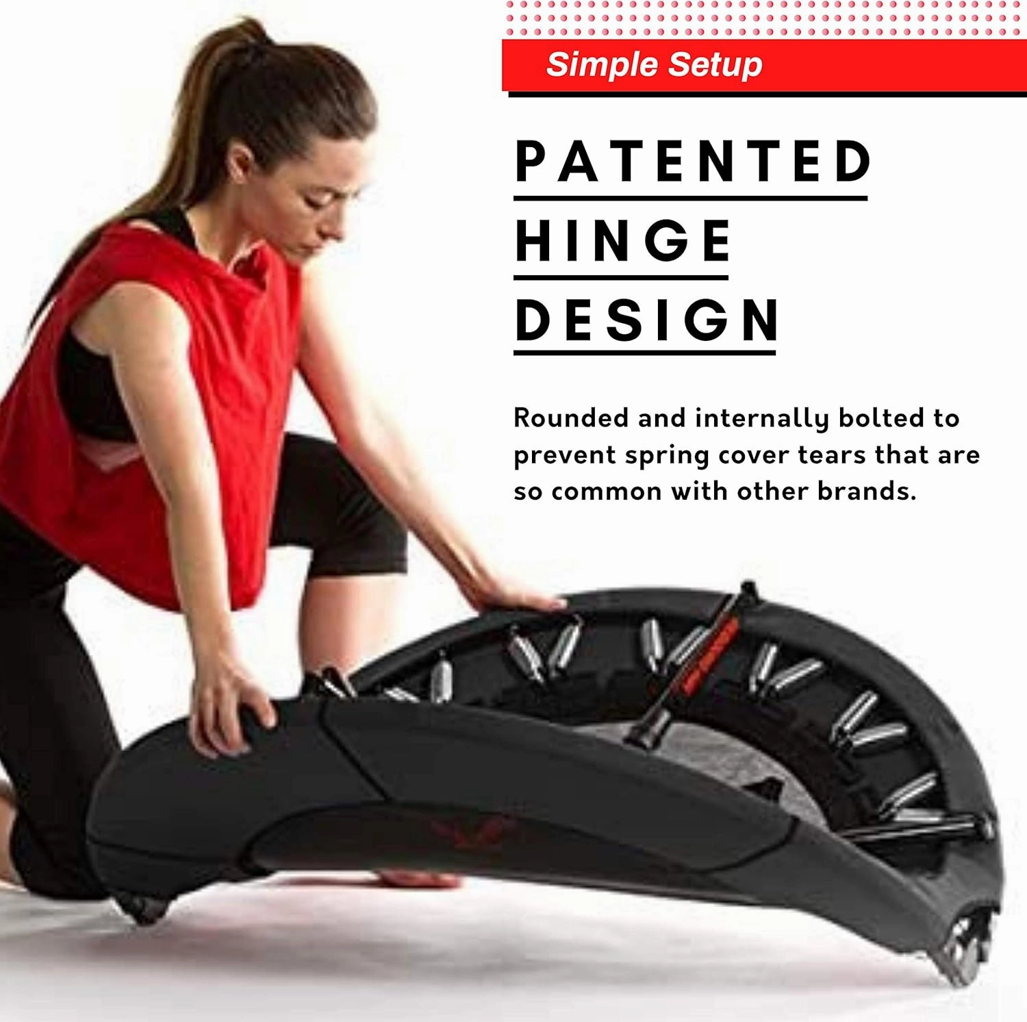 Classic Rebounder by Rebound Air | Foldable Mini Fitness Trampoline for Adults & Kids | Half-Fold Design w/Heavy Duty Springs for Indoor/Outdoor Exercise | Includes Case