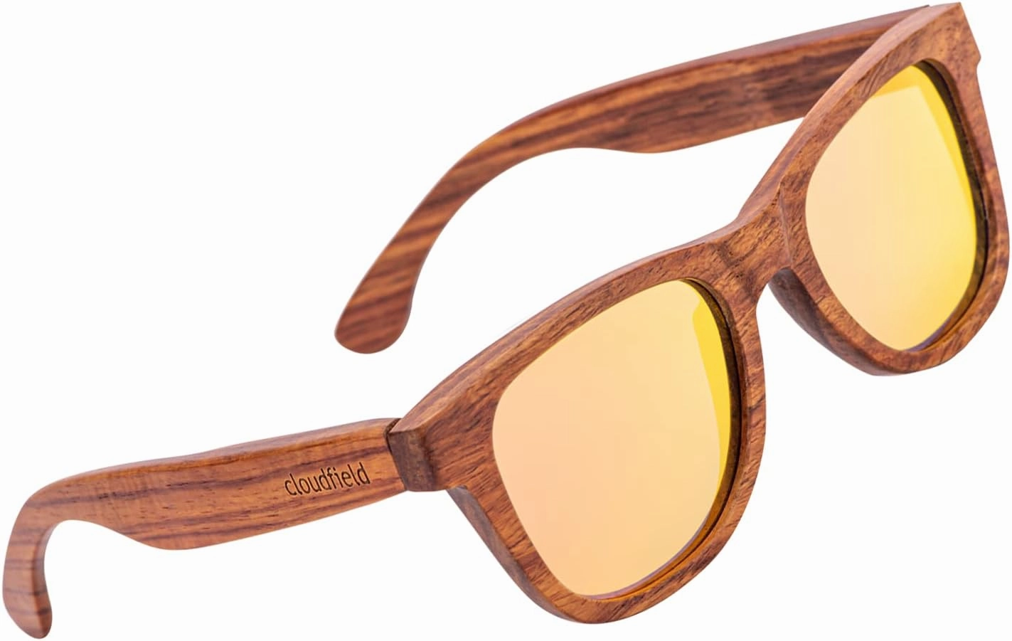 cloudfield Wood Frame Sunglasses for Men and Women with 9-Layer Polarized Lenses and Double Layer of UV Blocking Coating