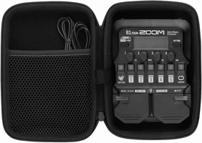 co2CREA Hard Carrying Case replacement for Zoom FOUR Bass Guitar Multi-Effects Processor Pedal (Zoom G1 B1 A1 FOUR Bass Guitar Case, Black Case)