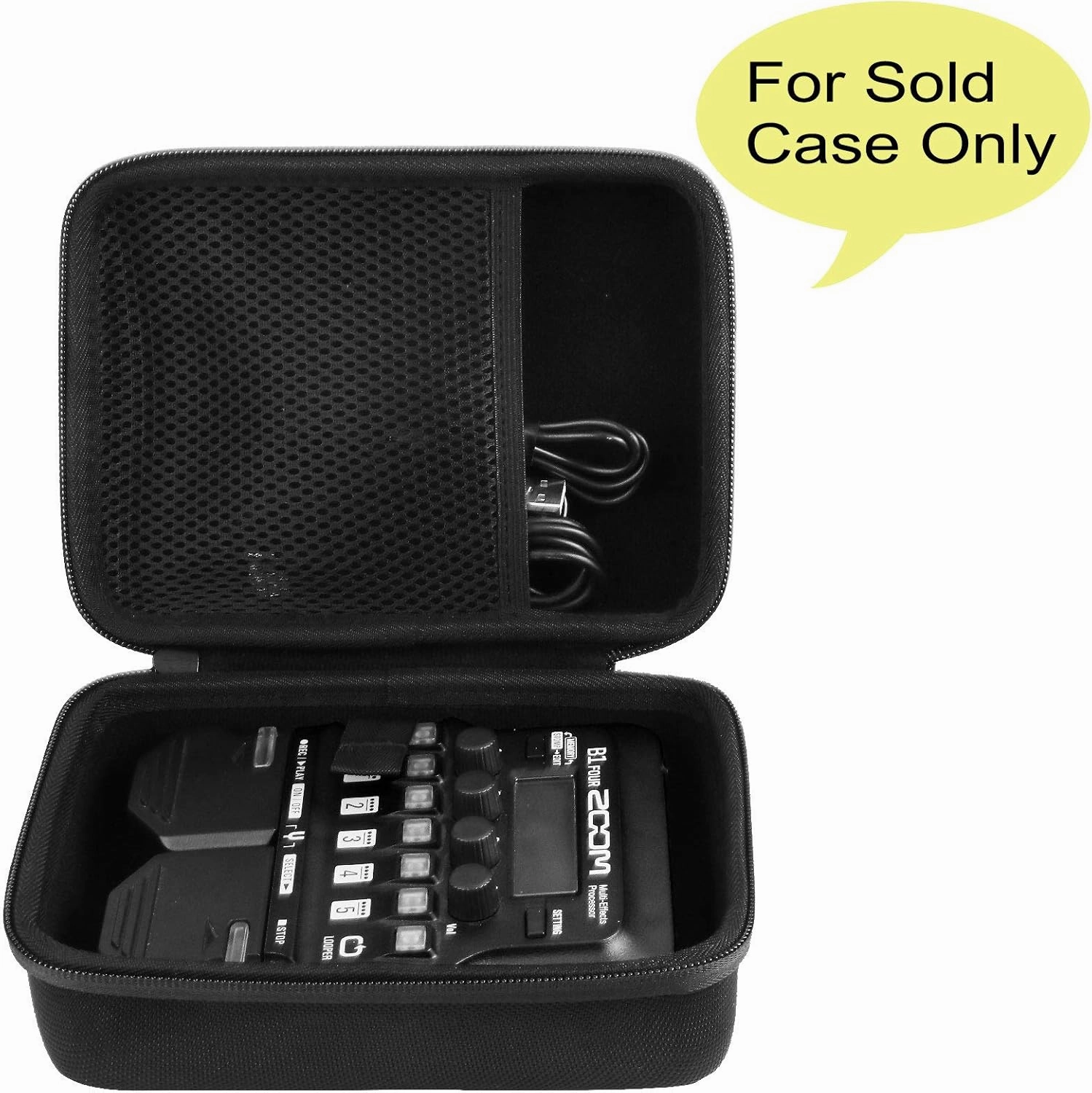 co2CREA Hard Carrying Case replacement for Zoom FOUR Bass Guitar Multi-Effects Processor Pedal (Zoom G1 B1 A1 FOUR Bass Guitar Case, Black Case)
