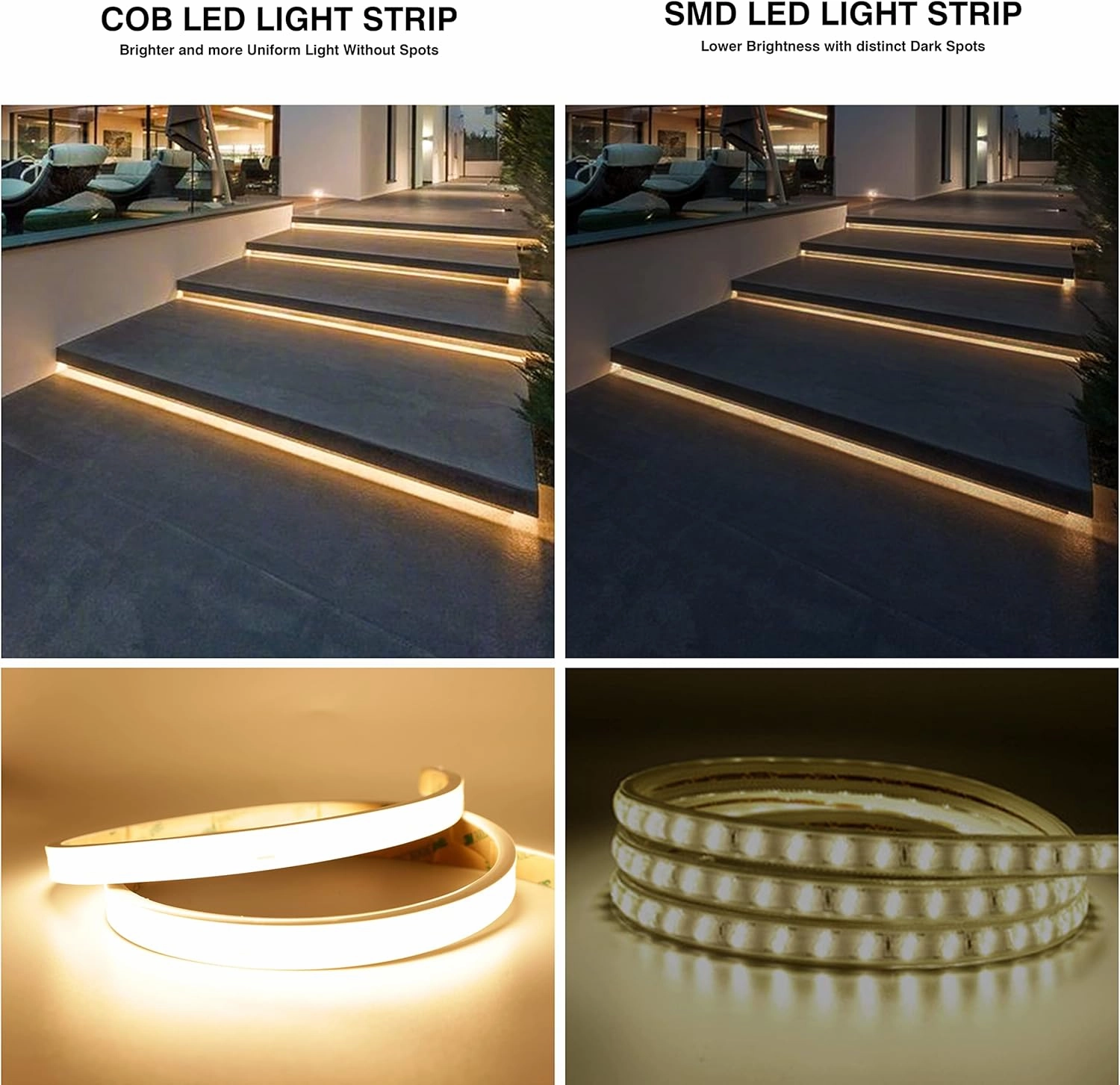 COB LED Strip Lights,2700K Warm White,24V led Light Strips Waterproof,480LEDs/M,16.4ft/5M,CRI90  Outdoor cob led,Ip67 Sauna Lights for Sauna Room,Pool,Garden,(Power Not Included)