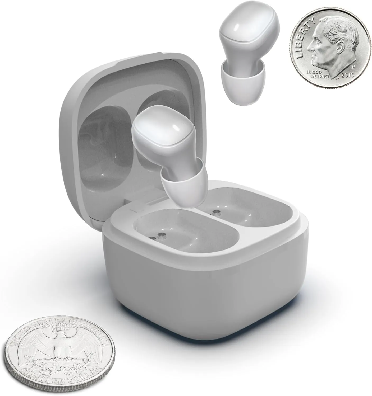 Coby Mini True Wireless Earbuds, Worlds Smallest Wireless Ear Buds, Lightweight in-Ear Headphones & Case, Built-in Mic | Bluetooth Headphones 12-HR Play (White)