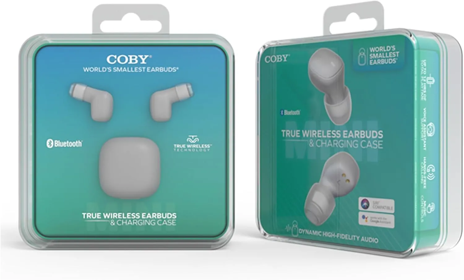 Coby Mini True Wireless Earbuds, Worlds Smallest Wireless Ear Buds, Lightweight in-Ear Headphones & Case, Built-in Mic | Bluetooth Headphones 12-HR Play (White)