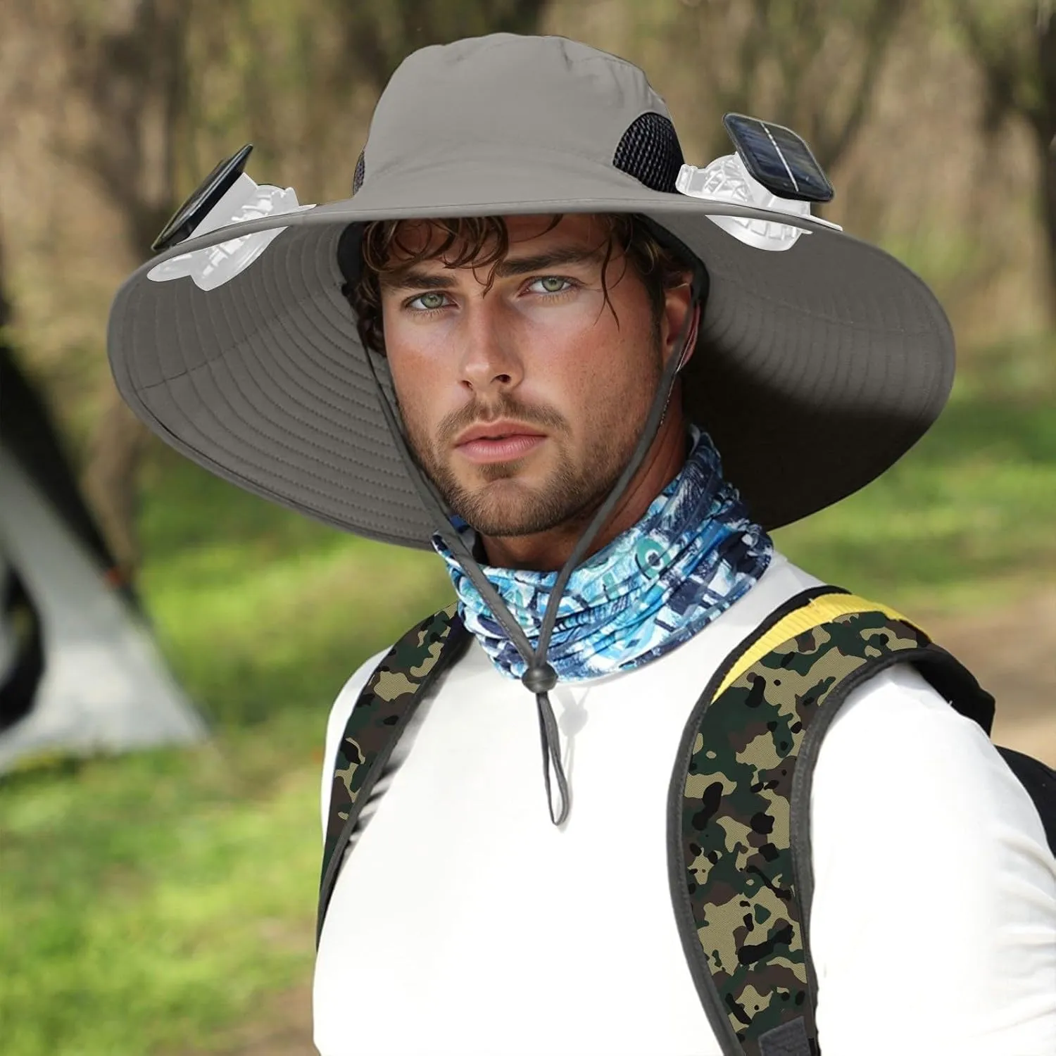 Colitt-Fishing Hat with Built in Fan, Solar Fan Hat with Fans Solar Power Beach Hat for Men Sombrero Con Ventilador Solar
