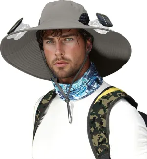 Colitt-Fishing Hat with Built in Fan, Solar Fan Hat with Fans Solar Power Beach Hat for Men Sombrero Con Ventilador Solar