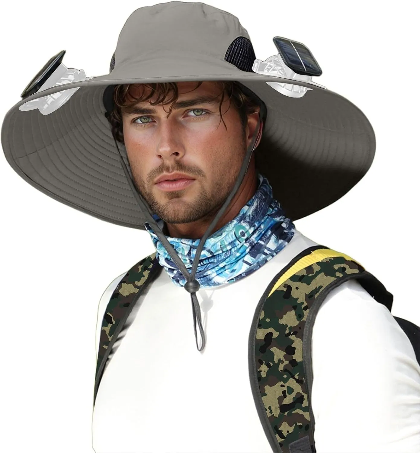 Colitt-Fishing Hat with Built in Fan, Solar Fan Hat with Fans Solar Power Beach Hat for Men Sombrero Con Ventilador Solar