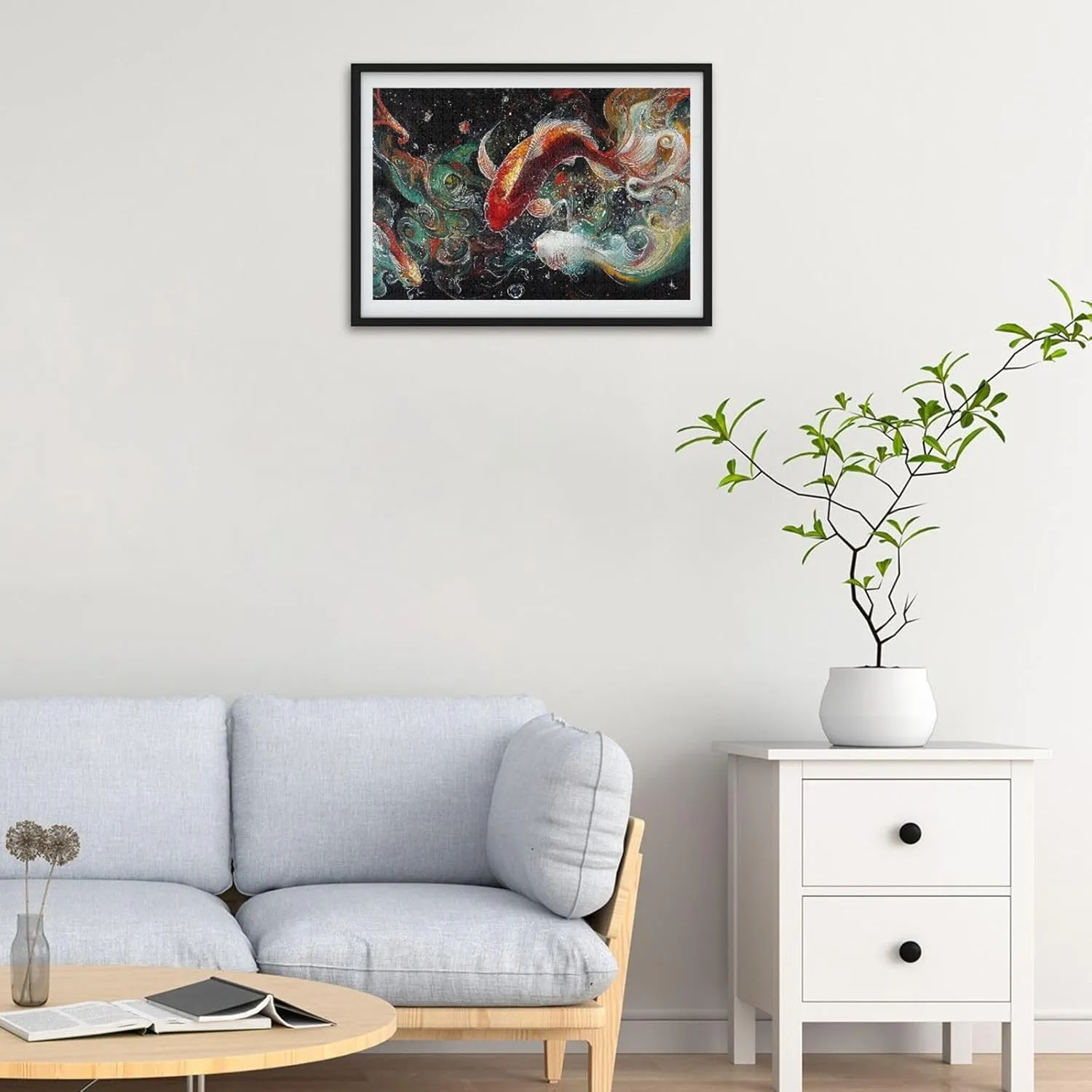 Colorful Koi Fish Funny Puzzles for Adults 1000 Pieces, Large Piece Puzzles, Game Night