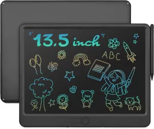 Colorful LCD Writing Tablet for Kids 13 Inch Electronic Writing Drawing Pads Portable Doodle Board Gifts for Kids Boys Girls 3 4 5 6 Year Old Black