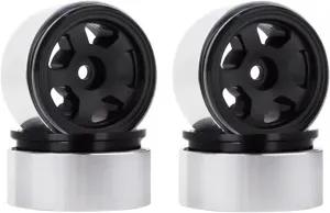 Compatible with Axial SCX24 90081 AXI00002 for Deadbolt 4PCS 1.0" CNC Aluminum Alloy Beadlock Wheel Rims 1/24 RC Crawler Car Parts RC Wheel Tires