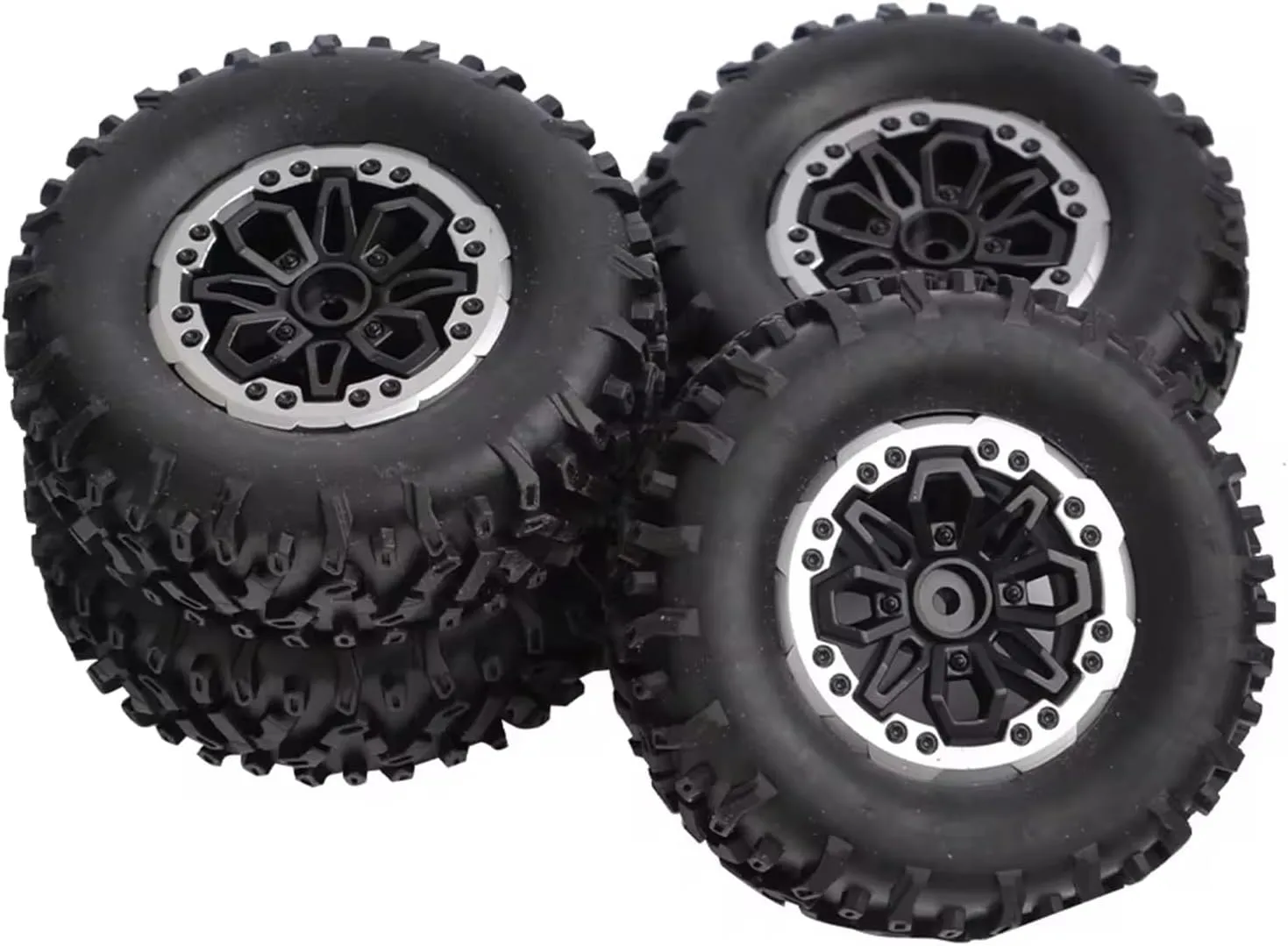 Compatible with MN D90 MN98 for WPL C14 C24 C34 B14 for LDRC P06 LD1297 4pcs 64mm Soft Tire Wheel RC Car Upgrade Parts Accessories RC Wheel Tires