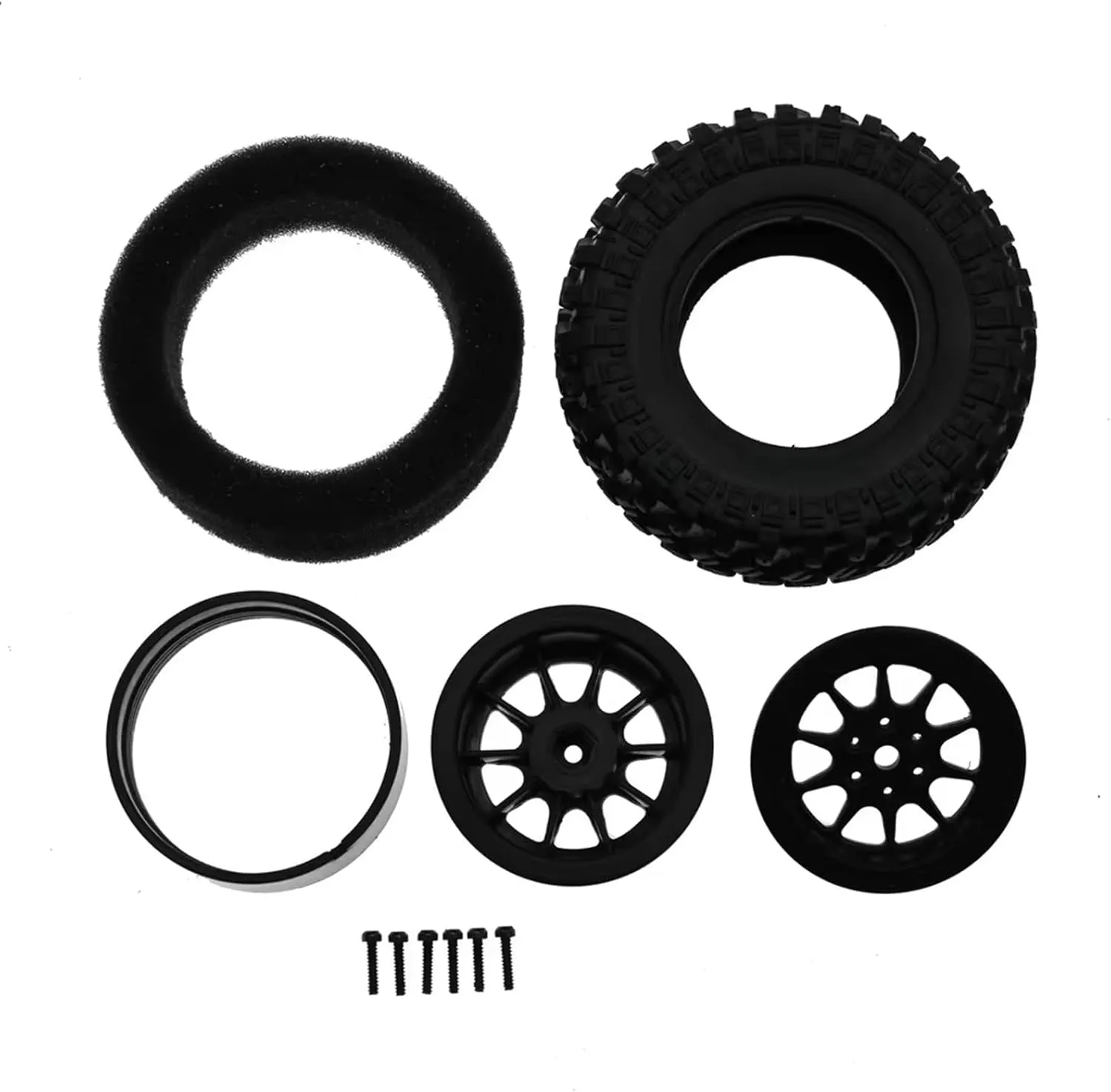 Compatible with MN D90 MN98 MN99S MN82 for WPL C14 C24 C34 B14 B24 4pcs 70mm Tire Tyres Wheel RC Car Upgrade Parts Accessories RC Wheel Tires(White)
