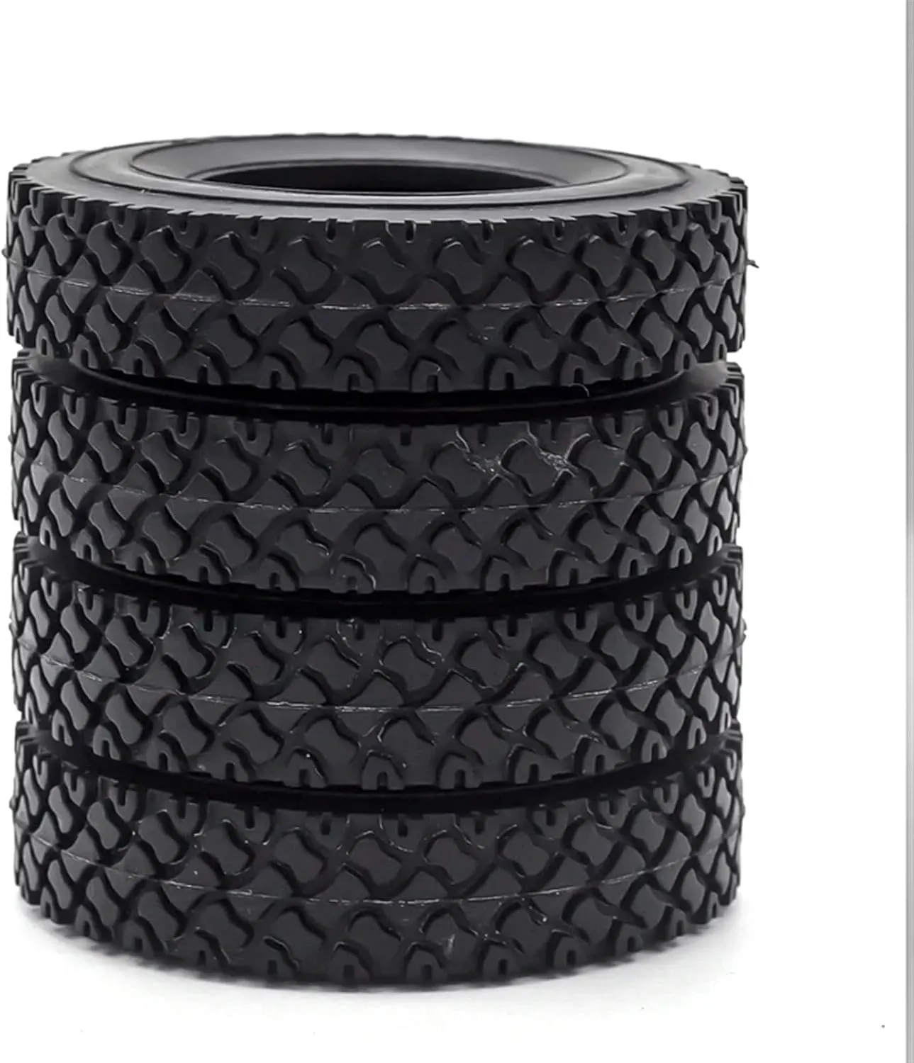 Compatible with Tamiya Trailer Tractor Truck for 1/14 RC Car Wheels Parts Front Wheel Hubs Rims and Rubber Tires Kit RC Wheel Tires