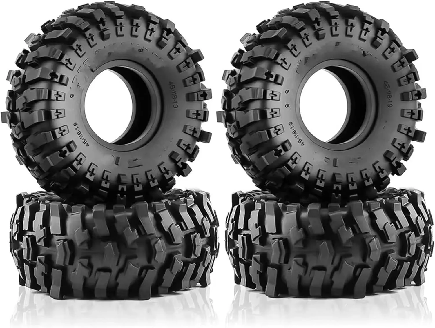 Compatible with Trx4 for Axial Scx10 for Wraith Scx10 for Yikong for Rgt for Wrangler 4pcs 1.9 Inch Rubber Tyre Wheel 1/10 Rc Crawler Car RC Wheel Tires