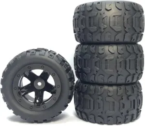 Compatible with Wltoys for 144001 124016 124018 124019 12428 Haiboxing 16889 RC Car Upgrade Parts 4Pcs Large Tire Widening Tyre Wheel RC Wheel Tires(Black)