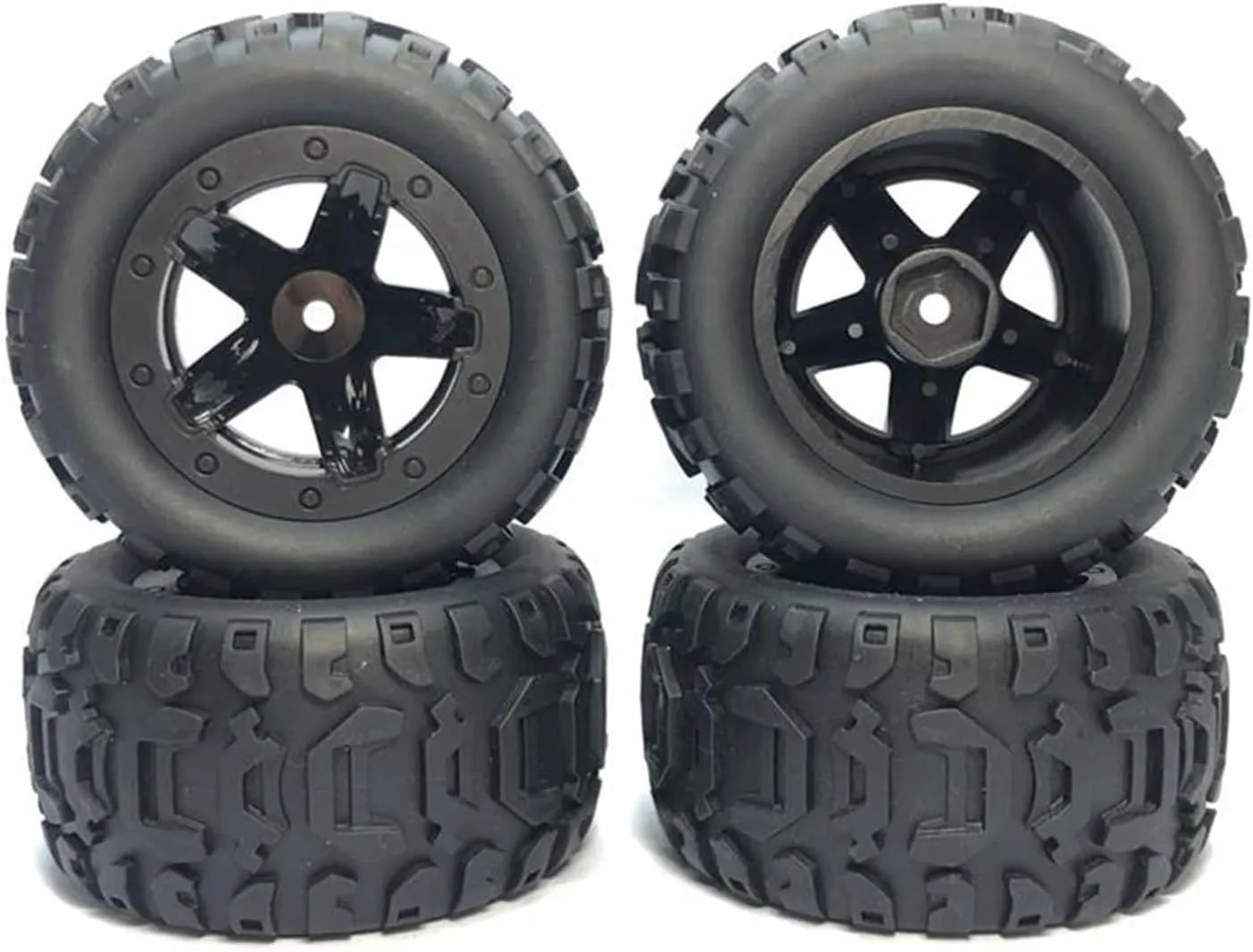 Compatible with Wltoys for 144001 124016 124018 124019 12428 Haiboxing 16889 RC Car Upgrade Parts 4Pcs Large Tire Widening Tyre Wheel RC Wheel Tires(Black)