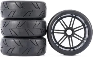 Compatible with X3GT 4PCS Hot Melt Tires Wheels 17mm Adapter for 1/8 RC Remote Control Off-Road Model Car Buggy Flat for Racing Parts RC Wheel Tires(A)