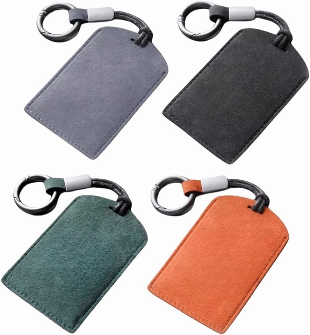Compatible For Extremely Krypton 001 Key Case Compatible For Zeekr 001 Car NFC Card Case Bag Turned Fur Key Case Buckle(A-Style yellow)