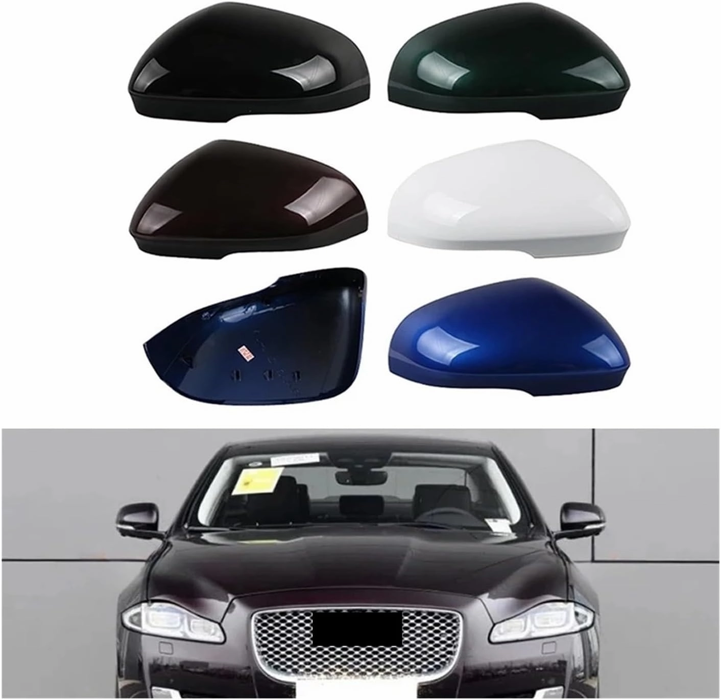Compatible For Jaguar XJL XF XFL XEL XE Replacement Painted Auto Rear View Mirrors Shell Cap Housing Wing Door Side Mirror Cover(1pcs aurora white R)