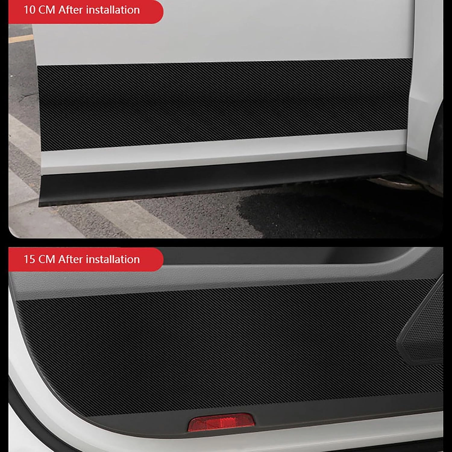 Compatible with Alfa Romeo MiTo, 3M Long Car Door Sill Protective Film, Door Edge Anti-Scratch Strip Self-Adhesive Tape Sticker Auto Parts,Carbon Fiber Texture-3CM Wide