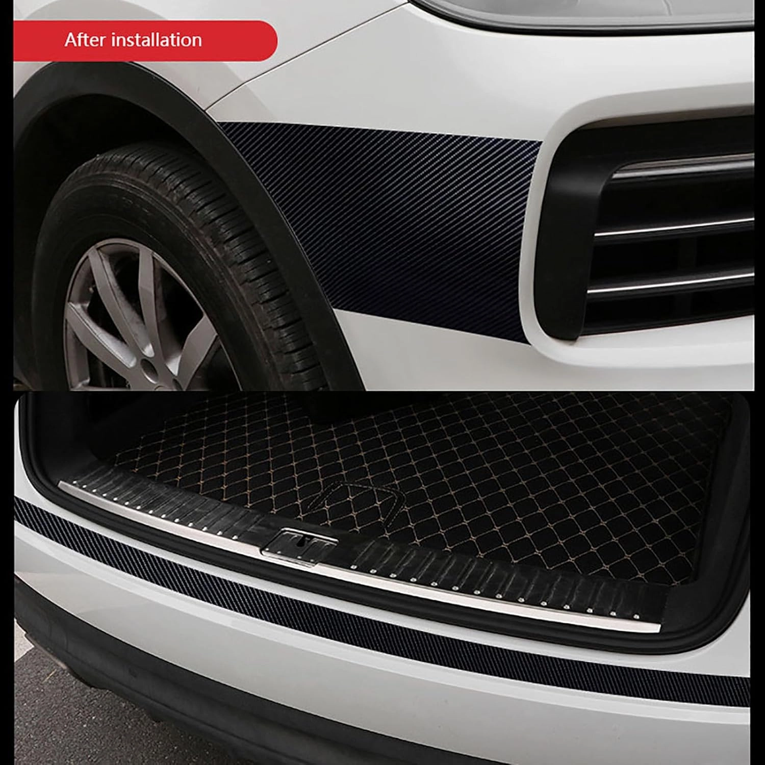 Compatible with Alfa Romeo MiTo, 3M Long Car Door Sill Protective Film, Door Edge Anti-Scratch Strip Self-Adhesive Tape Sticker Auto Parts,Carbon Fiber Texture-3CM Wide