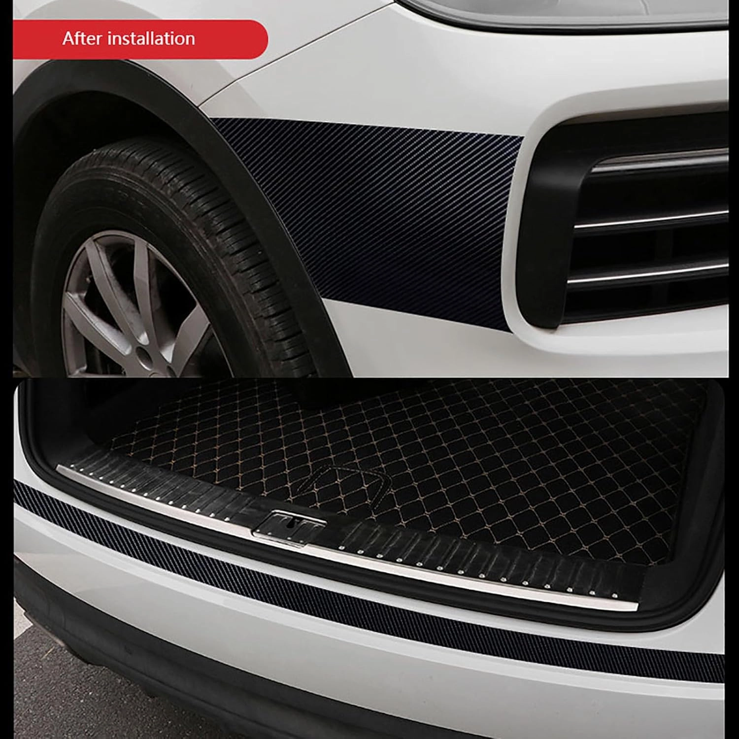 Compatible with Audi A5 B10 F5 8T, 3M Long Car Door Sill Protective Film, Door Edge Anti-Scratch Strip Self-Adhesive Tape Sticker Auto Parts,Carbon Fiber Texture-5CM Wide