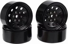 Compatible with Axial SCX10 90046 TRX4 for Redcat GEN8 4PCS Metal 1.9" Beadlock Wheel Rims 1:10 RC Crawler Car Accessories RC Wheel Tires(Black)