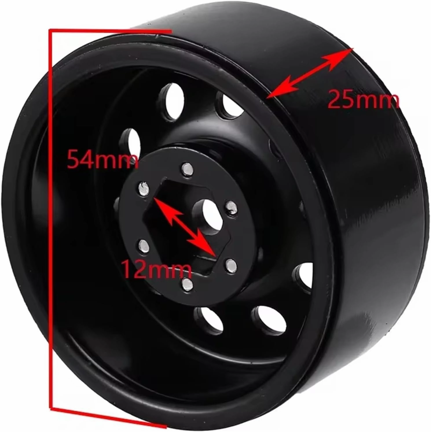 Compatible with Axial SCX10 90046 TRX4 for Redcat GEN8 4PCS Metal 1.9" Beadlock Wheel Rims 1:10 RC Crawler Car Accessories RC Wheel Tires(Black)