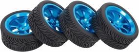 Compatible with Wltoys 144001 A959 124019 124018 1/12 1/14 1/18 RC Car 4pcs 65mm Rubber Tyre Tires Aluminum Alloy Wheel Rims RC Wheel Tires