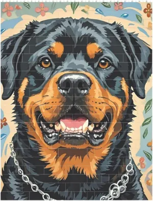 Cool Rottweiler Dog Art Building Block Puzzle Personalized Building Bricks for Adults Square Shaped Block Puzzle Building Valentine's Day Gifts for Home Decor Brick Puzzle