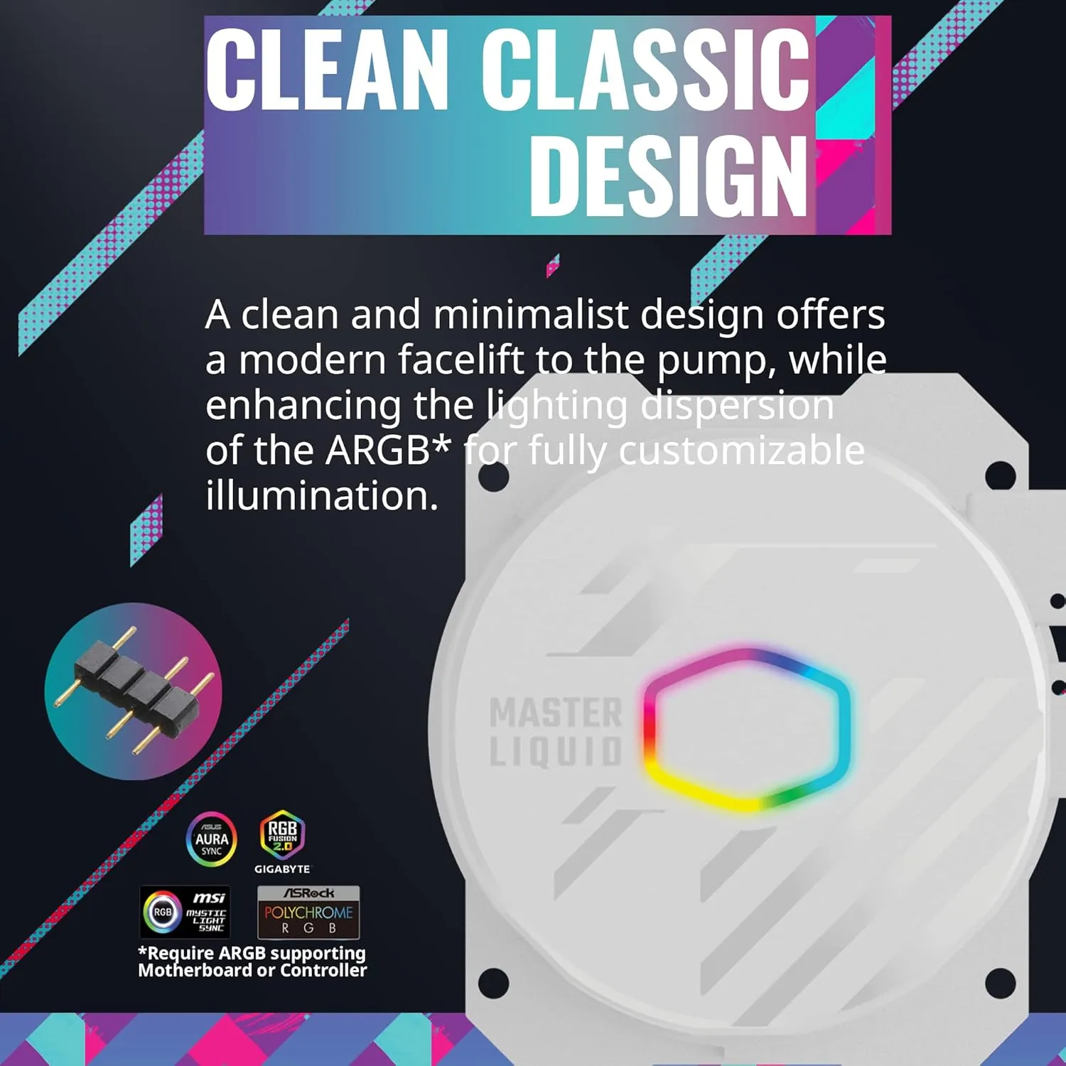 Cooler Master MasterLiquid 360L Core White 360mm Close-Loop AIO Liquid Cooler & NZXT H6 Flow RGB Mid-Tower Airflow Case with 3 RGB Fans, Panoramic Glass Panels, and Cable Management - White