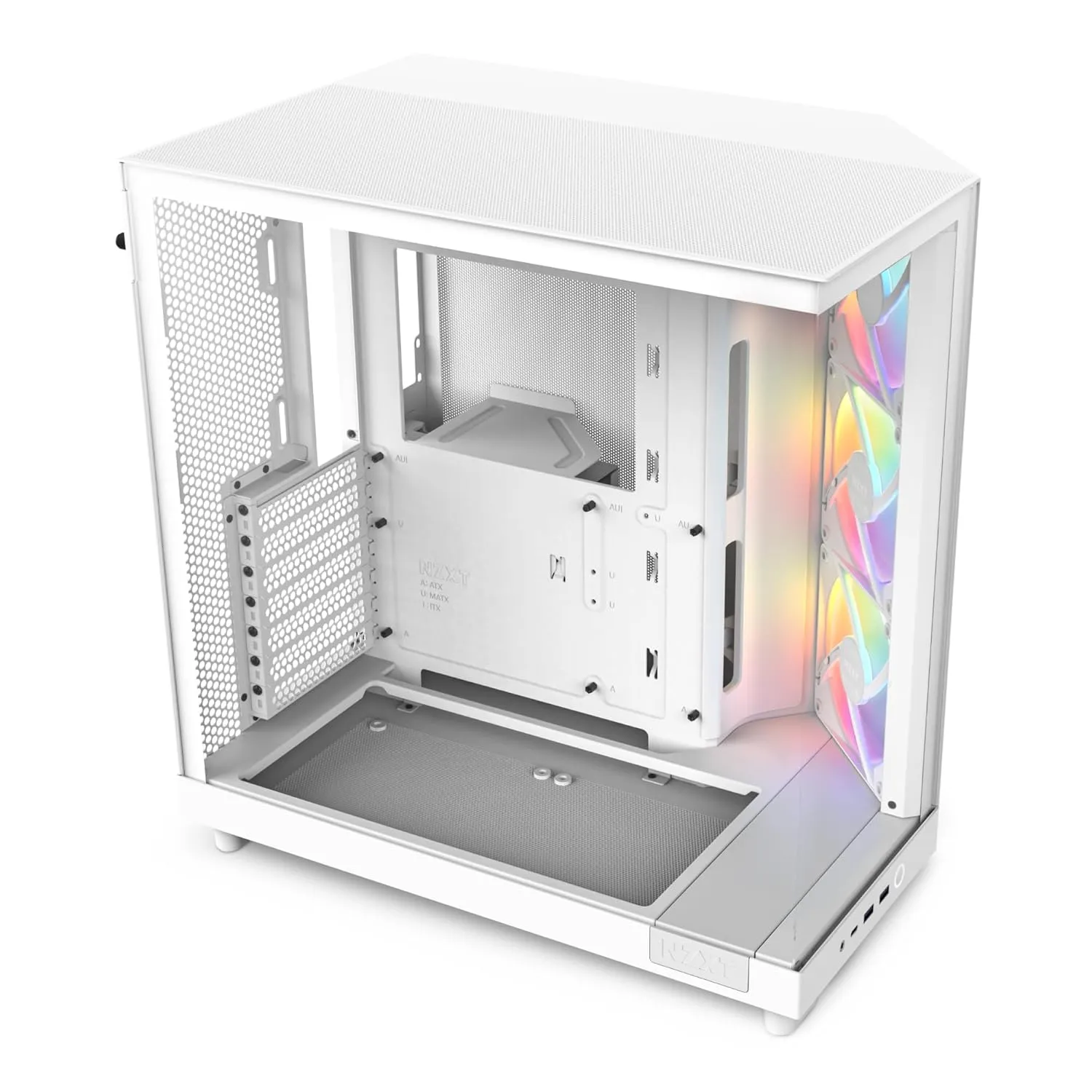 Cooler Master MasterLiquid 360L Core White 360mm Close-Loop AIO Liquid Cooler & NZXT H6 Flow RGB Mid-Tower Airflow Case with 3 RGB Fans, Panoramic Glass Panels, and Cable Management - White